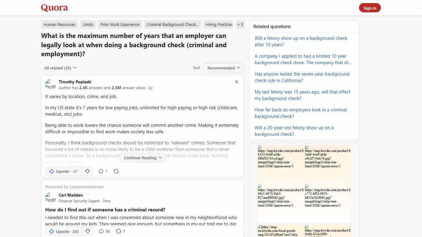 What is the maximum number of years that an employer can legally look at when doing a background check (criminal and employment)? - Quora