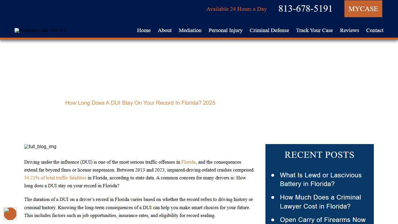 How Long Does A DUI Stay On Your Record in Florida? 2026